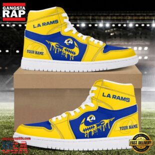 Custom Name Los Angeles Rams Air Jordan 1 Shoes