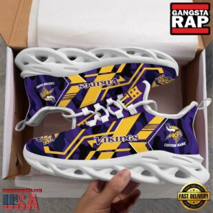 Custom Name Minnesota Vikings NFL Sport Team Clunky Max Soul Shoes