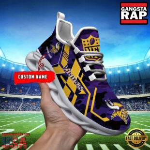 Custom Name Minnesota Vikings NFL Sport Team Clunky Max Soul Shoes