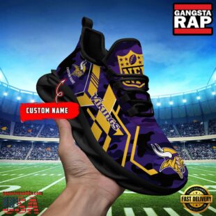 Custom Name Minnesota Vikings NFL Sport Team Clunky Max Soul Shoes