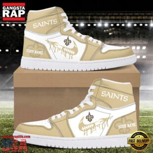 Custom Name New Orleans Saints Air Jordan 1 Shoes