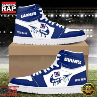 Custom Name New York Giants Air Jordan 1 Shoes