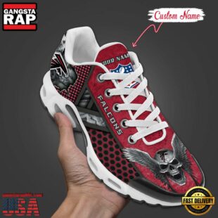 Custom Name NFL Atlanta Falcons Skull Air Max Plus Shoes