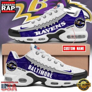 Custom Name NFL Baltimore Ravens Air Max Plus Shoes