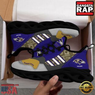 Custom Name NFL Baltimore Ravens Clunky Sport Max Soul Shoes