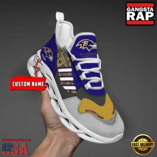 Custom Name NFL Baltimore Ravens Clunky Sport Max Soul Shoes