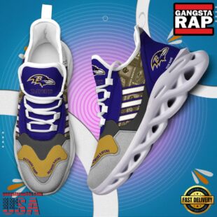 Custom Name NFL Baltimore Ravens Clunky Sport Max Soul Shoes