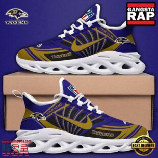 Custom Name NFL Baltimore Ravens Team Logo Max Soul Shoes