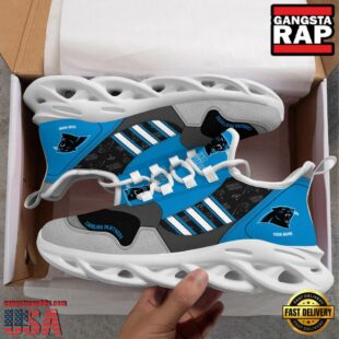 Custom Name NFL Carolina Panthers Clunky Sport Max Soul Shoes