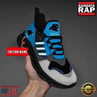 Custom Name NFL Carolina Panthers Clunky Sport Max Soul Shoes