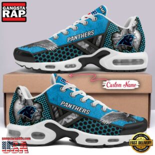 Custom Name NFL Carolina Panthers Skull Air Max Plus Shoes