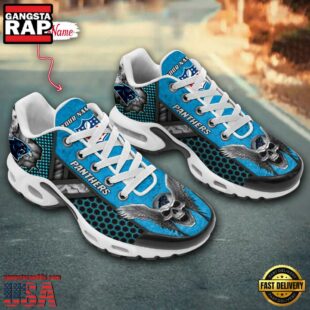 Custom Name NFL Carolina Panthers Skull Air Max Plus Shoes