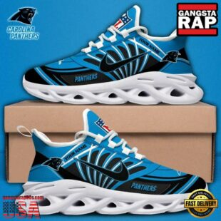 Custom Name NFL Carolina Panthers Team Logo Max Soul Shoes