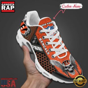 Custom Name NFL Cincinnati Bengals Skull Air Max Plus Shoes