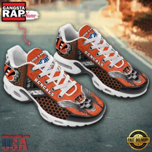 Custom Name NFL Cincinnati Bengals Skull Air Max Plus Shoes