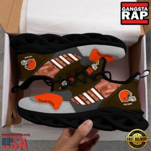 Custom Name NFL Cleveland Browns Clunky Sport Max Soul Shoes