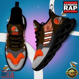 Custom Name NFL Cleveland Browns Clunky Sport Max Soul Shoes