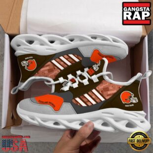 Custom Name NFL Cleveland Browns Clunky Sport Max Soul Shoes