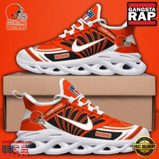 Custom Name NFL Cleveland Browns Team Logo Max Soul Shoes