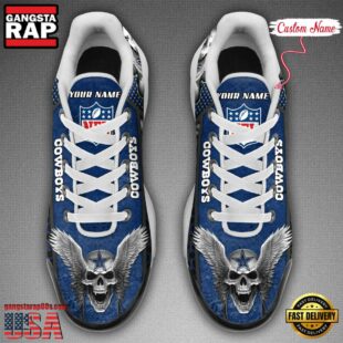 Custom Name NFL Dallas Cowboys Skull Air Max Plus Shoes