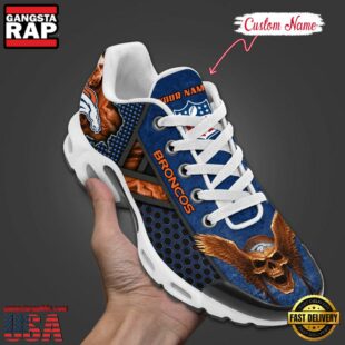 Custom Name NFL Denver Broncos Skull Air Max Plus Shoes