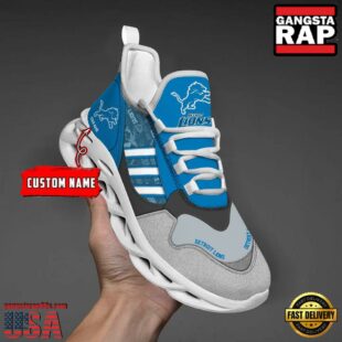 Custom Name NFL Detroit Lions Clunky Sport Max Soul Shoes