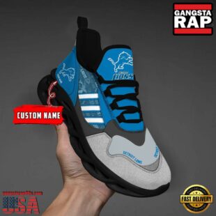 Custom Name NFL Detroit Lions Clunky Sport Max Soul Shoes