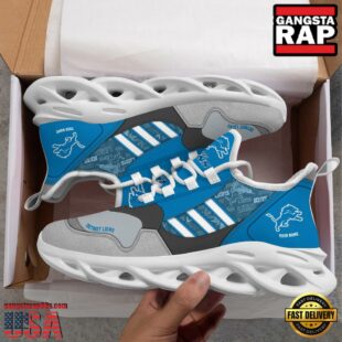 Custom Name NFL Detroit Lions Clunky Sport Max Soul Shoes