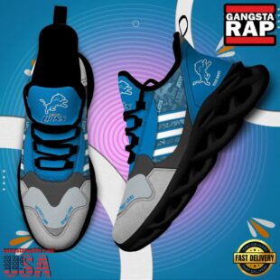 Custom Name NFL Detroit Lions Clunky Sport Max Soul Shoes