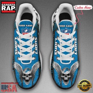 Custom Name NFL Detroit Lions Skull Air Max Plus Shoes