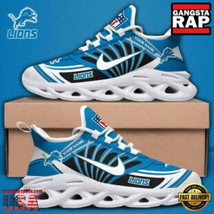 Custom Name NFL Detroit Lions Team Logo Max Soul Shoes