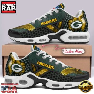 Custom Name NFL Green Bay Packers Skull Air Max Plus Shoes