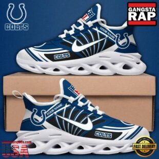 Custom Name NFL Indianapolis Colts Team Logo Max Soul Shoes