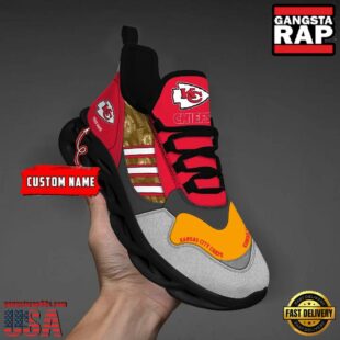 Custom Name NFL Kansas City Chiefs Clunky Sport Max Soul Shoes