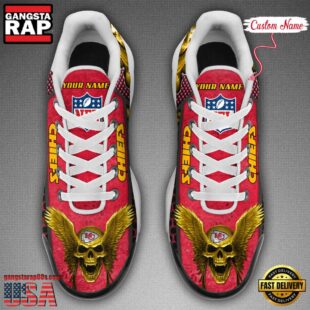 Custom Name NFL Kansas City Chiefs Skull Air Max Plus Shoes