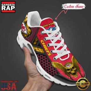 Custom Name NFL Kansas City Chiefs Skull Air Max Plus Shoes