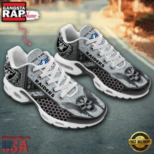 Custom Name NFL Las Vegas Raiders Skull Air Max Plus Shoes