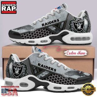 Custom Name NFL Las Vegas Raiders Skull Air Max Plus Shoes