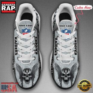 Custom Name NFL Las Vegas Raiders Skull Air Max Plus Shoes