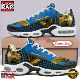 Custom Name NFL Los Angeles Chargers Skull Air Max Plus Shoes