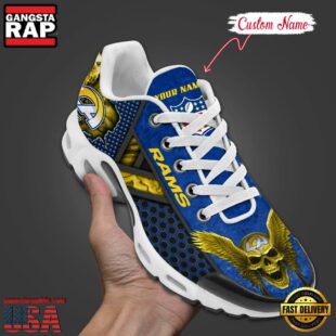 Custom Name NFL Los Angeles Rams Skull Air Max Plus Shoes