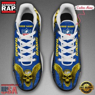 Custom Name NFL Los Angeles Rams Skull Air Max Plus Shoes