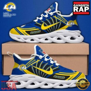 Custom Name NFL Los Angeles Rams Team Logo Max Soul Shoes