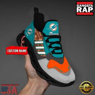 Custom Name NFL Miami Dolphins Clunky Sport Max Soul Shoes