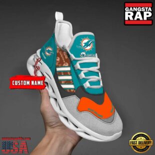 Custom Name NFL Miami Dolphins Clunky Sport Max Soul Shoes