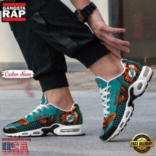 Custom Name NFL Miami Dolphins Skull Air Max Plus Shoes