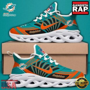 Custom Name NFL Miami Dolphins Team Logo Max Soul Shoes