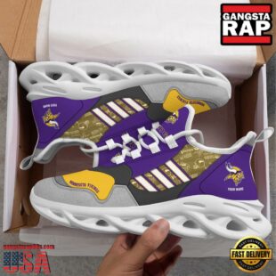 Custom Name NFL Minnesota Vikings Clunky Sport Max Soul Shoes