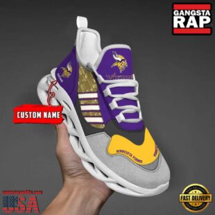 Custom Name NFL Minnesota Vikings Clunky Sport Max Soul Shoes