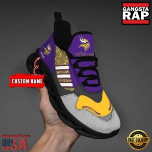 Custom Name NFL Minnesota Vikings Clunky Sport Max Soul Shoes